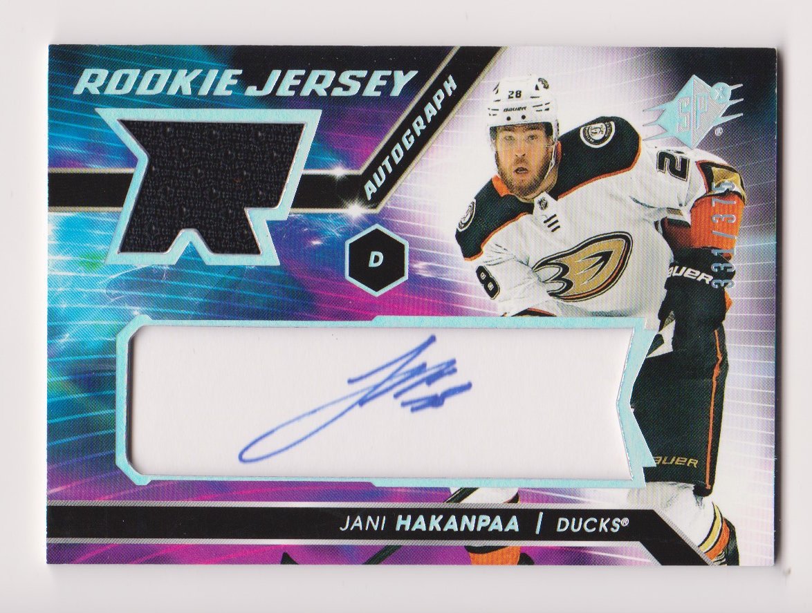 (image for) 2020-21 SPx Rookie Jersey Autographs #JH Jani Hakanpaa 331/375